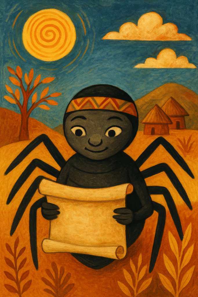 old folktales “Anansi the Spider and the Origin of Stories – From the Folklore of Ghana’s Ashanti People”