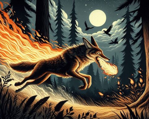 Coyote steals fire
