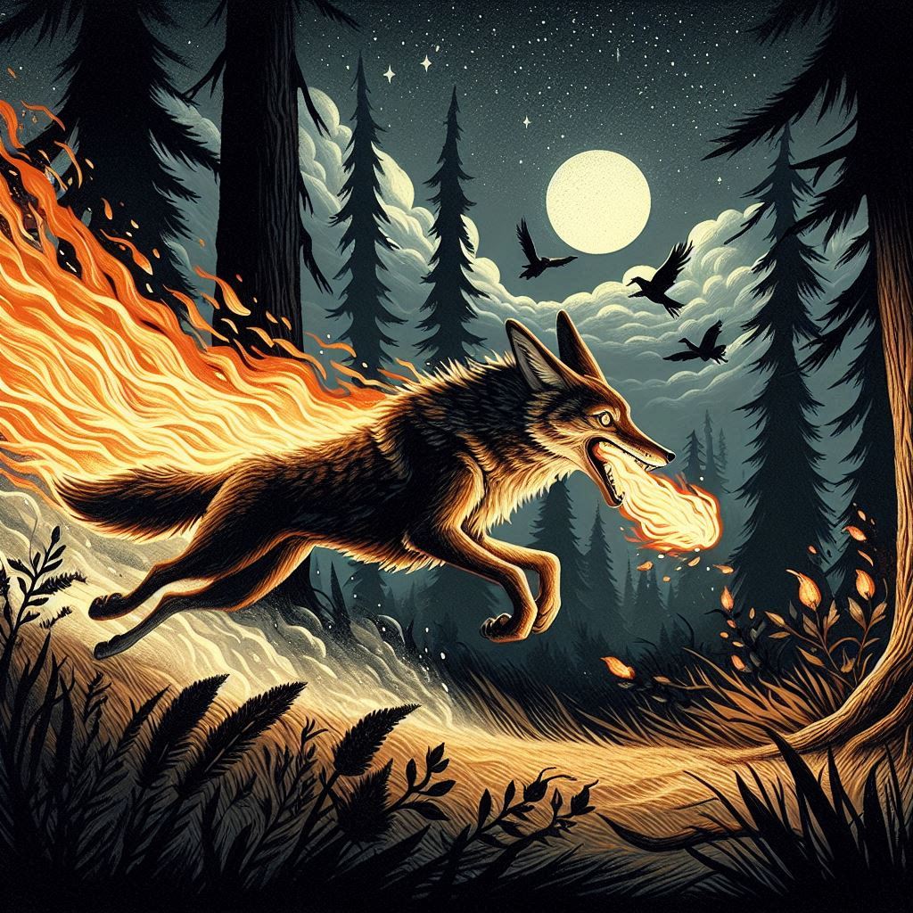 Coyote steals fire