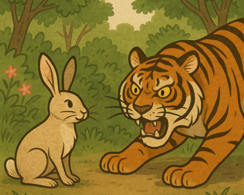 the clever rabbit and the Tiger
