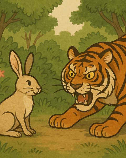 the clever rabbit and the Tiger