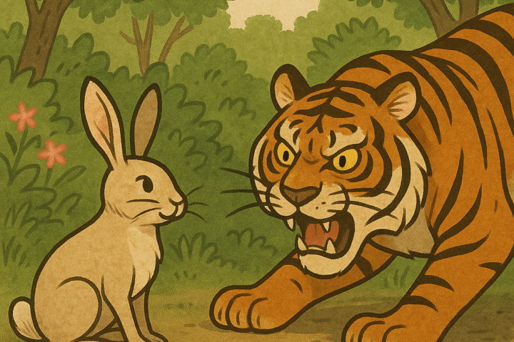 the clever rabbit and the Tiger