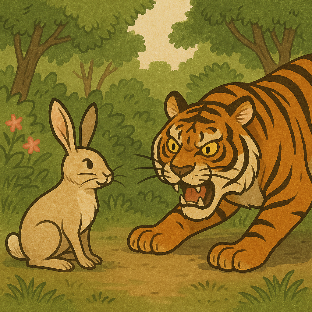 the clever rabbit and the Tiger